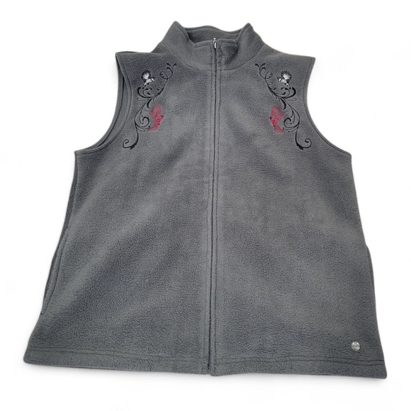 Northern Reflections Bird Embroidered Fleece Vest Cardinal Warm Women's M - Picture 17 of 17